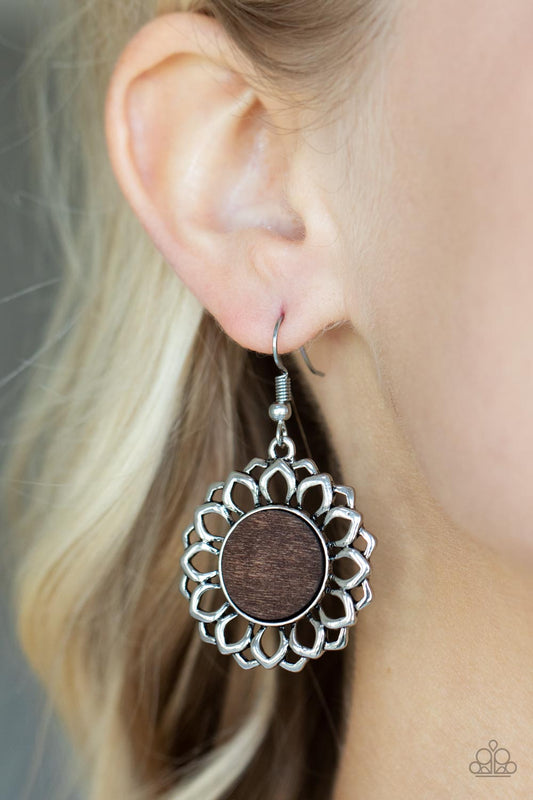 Paparazzi Farmhouse Fashionista - Brown Earrings  #0941