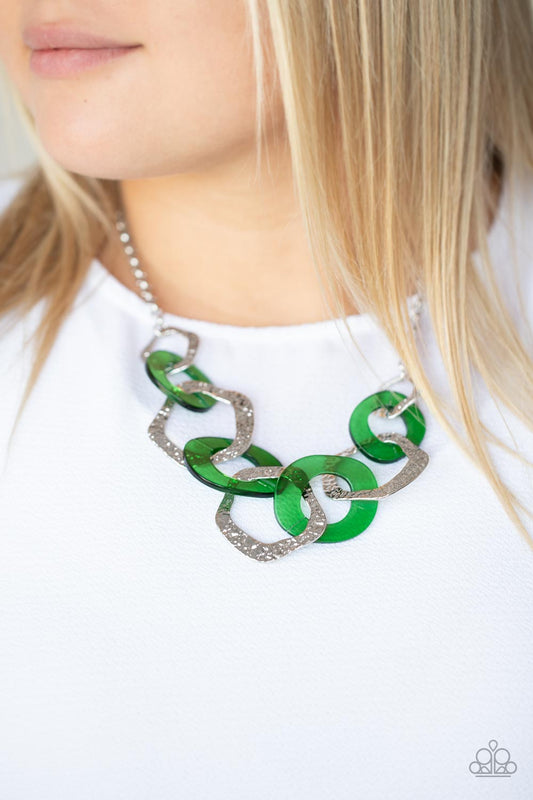 Paparazzi - Urban Circus - Green Necklaces  #0376