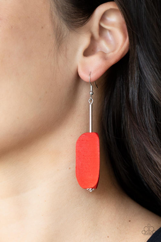 Paparazzi - Tamarack Trail - Red Earrings  #1801