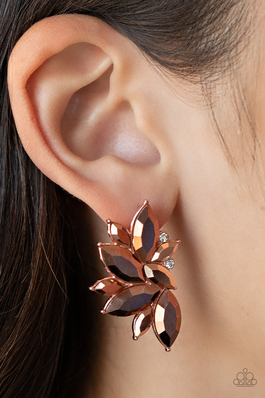 Paparazzi - Instant Iridescence - Copper Earrings  #1786