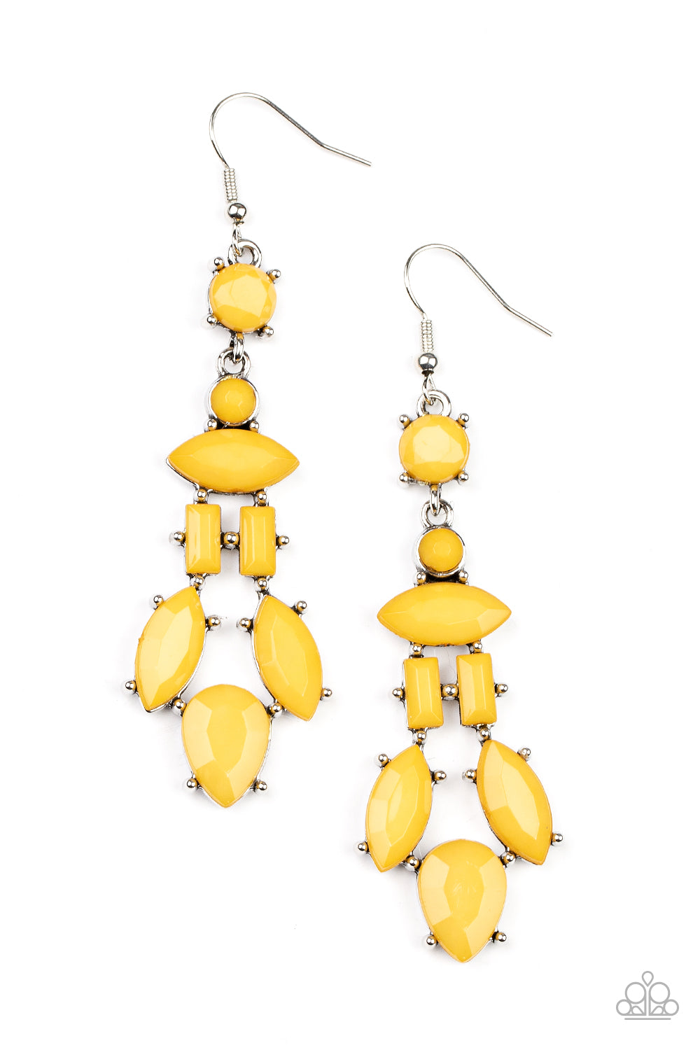 Paparazzi - Visually Vivacious - Yellow Earrings  #1292