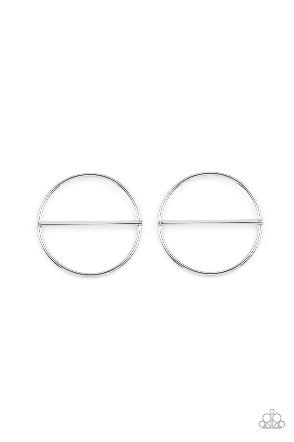 Paparazzi - Dynamic Diameter - Silver Earrings  #2084