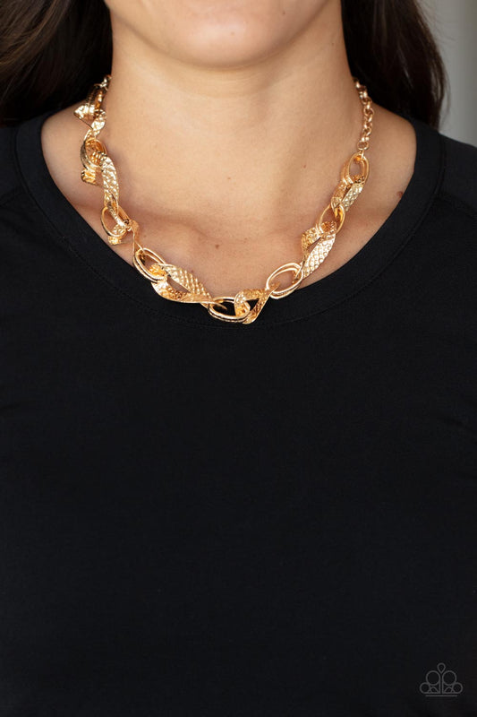 Paparazzi - METAL of Honor - Gold Necklace  #1463