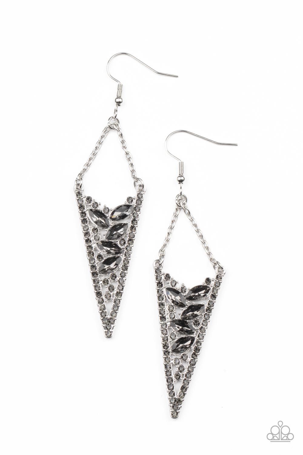 Paparazzi - Sharp-Dressed Drama - Silver Earrings  #1883