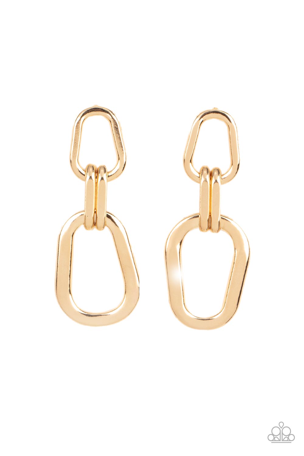 Paparazzi - Harmonic Hardware - Gold Earrings  #1909