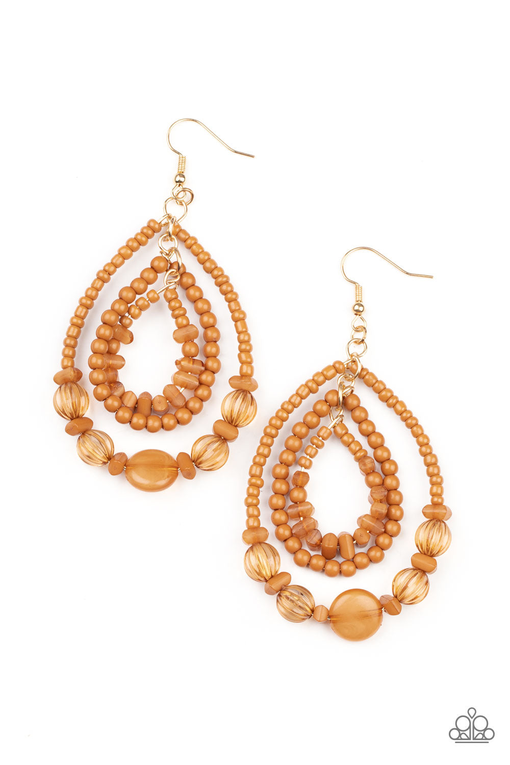 Paparazzi - Prana Party - Brown Earrings #0814