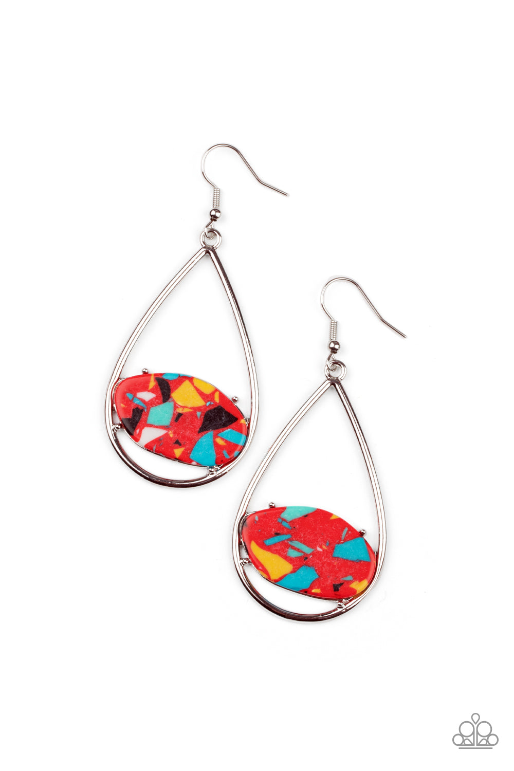 Paparazzi - Tropical Terrazzo - Red Earrings  #1818