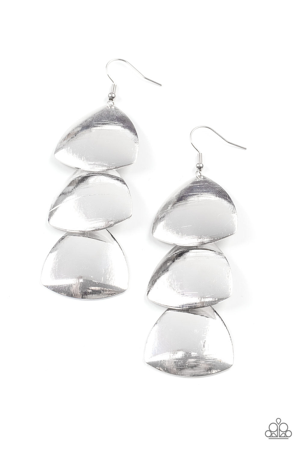 Paparazzi - Modishly Metallic - Silver Earrings #1925