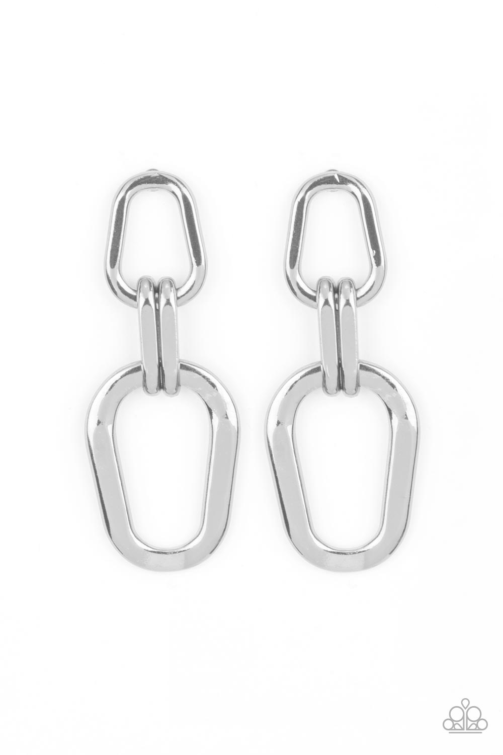 Paparazzi - Harmonic Hardware - Silver Earrings  #1816