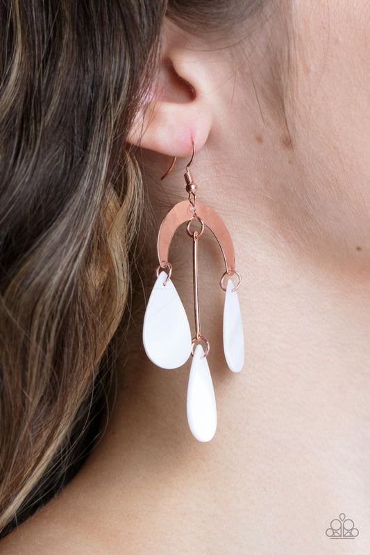 Paparazzi - Atlantis Ambience - Copper Earrings  #1894