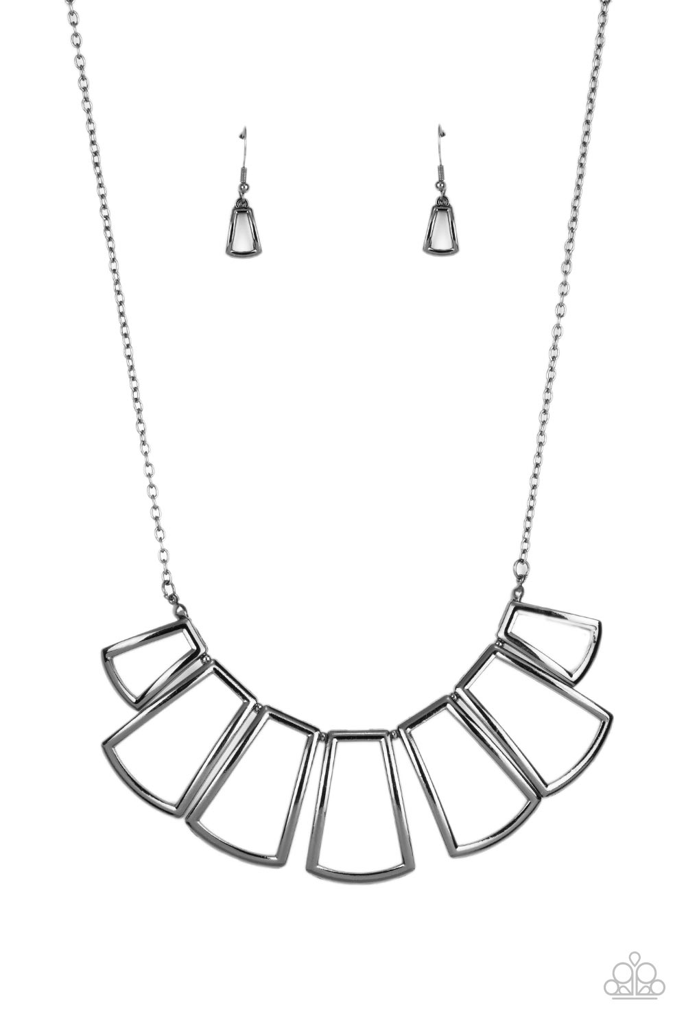 Paparazzi - Full-Fledged Framed - Black Necklaces  #1558