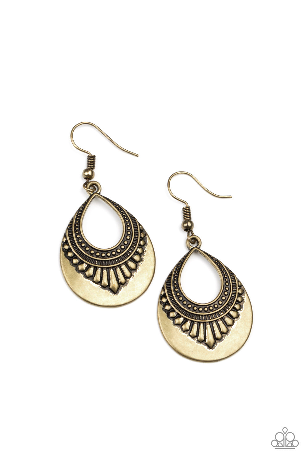 Paparazzi - Totally Terrestrial - Brass Earrings  O/D #044