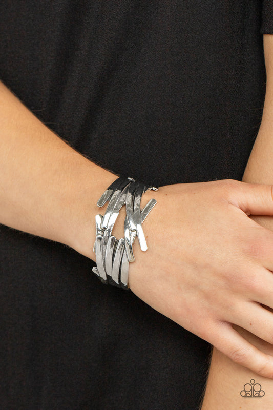 Paparazzi - Stockpiled Style - Silver Bracelets  #1108