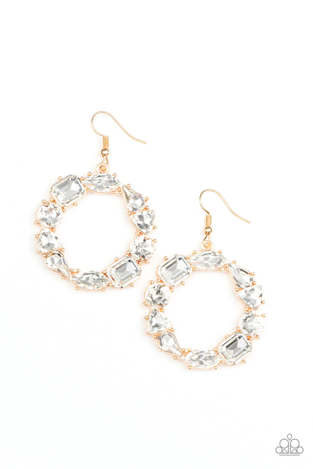 Paparazzi - GLOWING in Circles - Gold Earrings O/D #30