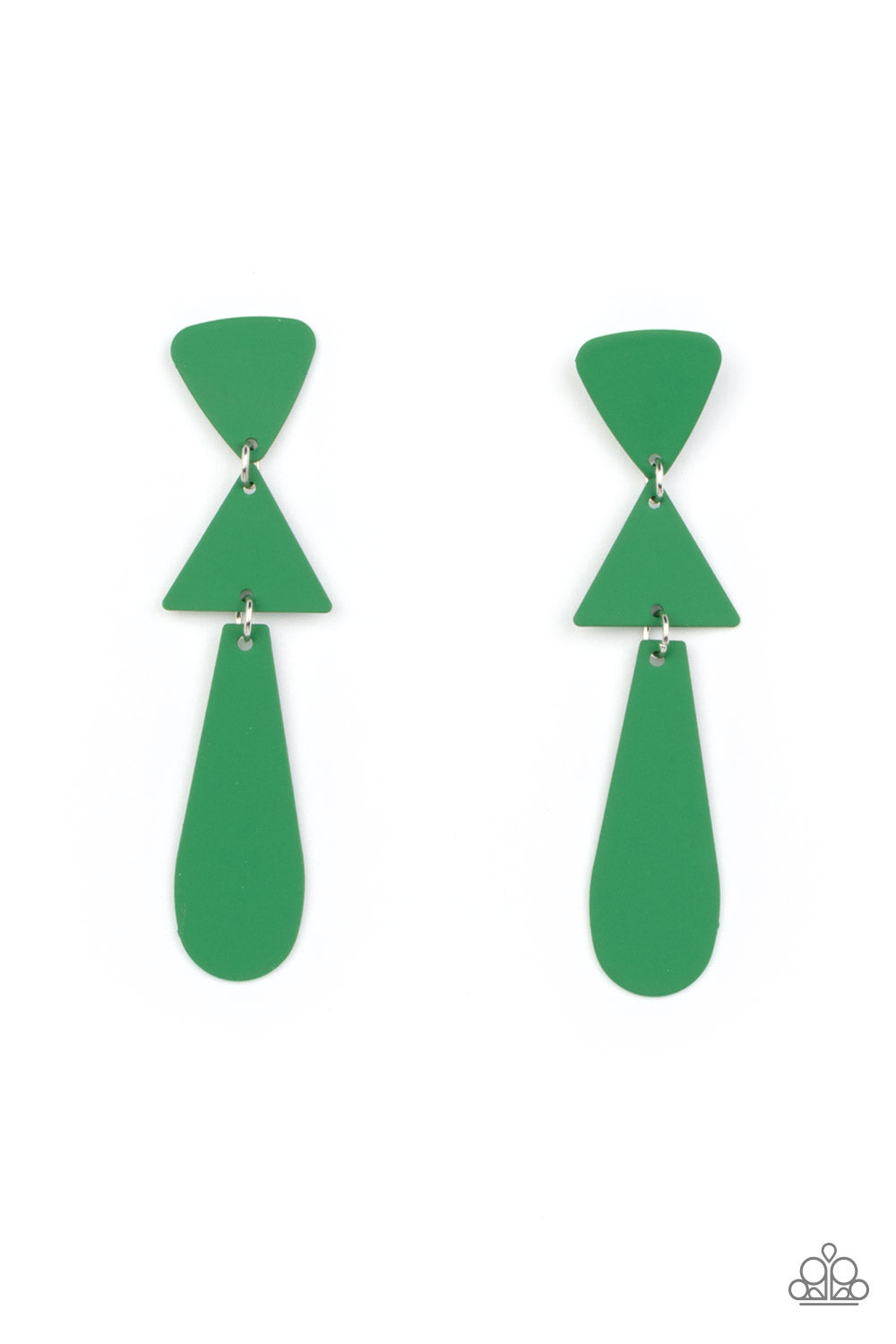 Paparazzi - Retro Redux - Green Earrings  O/D #097