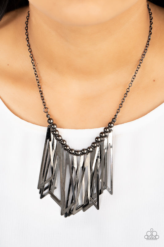 Paparazzi - Industrial Jungle - Black Necklaces  #1320