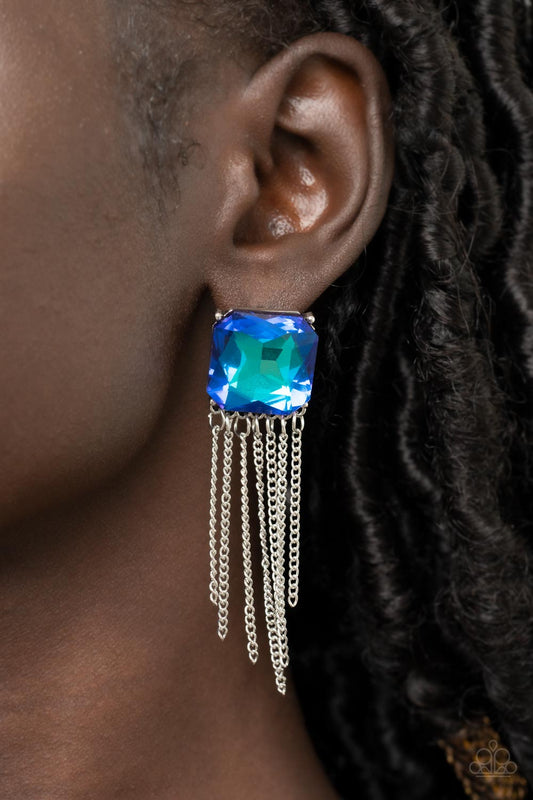 Paparazzi - Supernova Novelty - Blue Earrings #0816