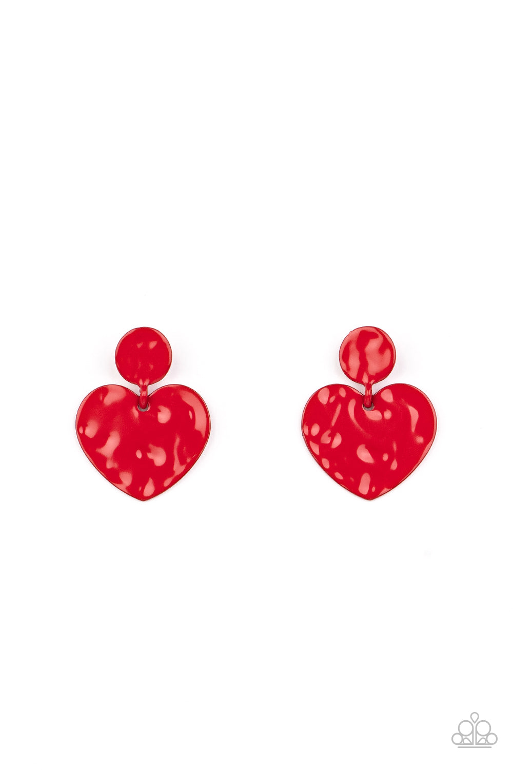 Paparazzi - Just a Little Crush - Red Earrings #0807