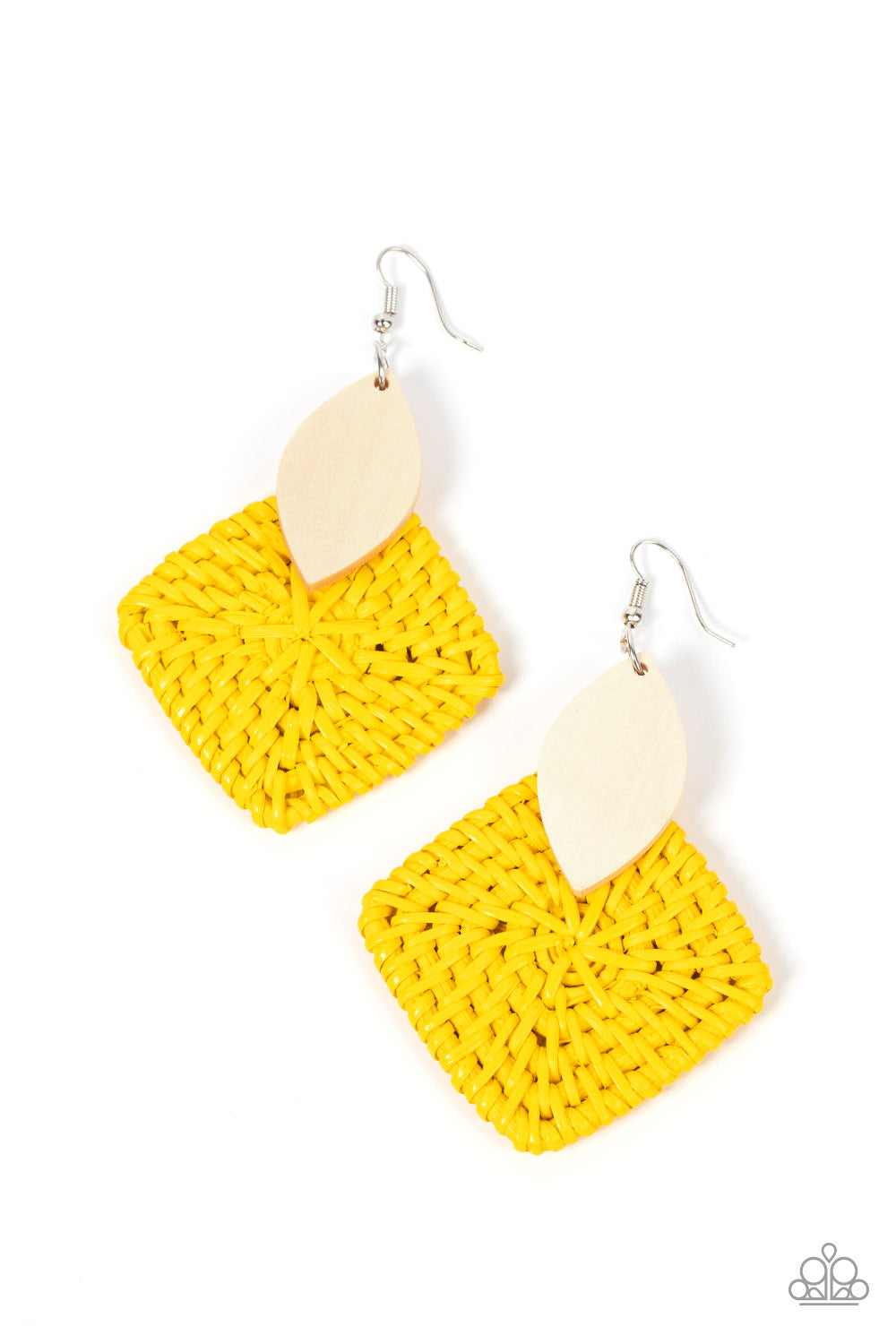 Paparazzi - Sabbatical WEAVE - Yellow Earrings  #1878