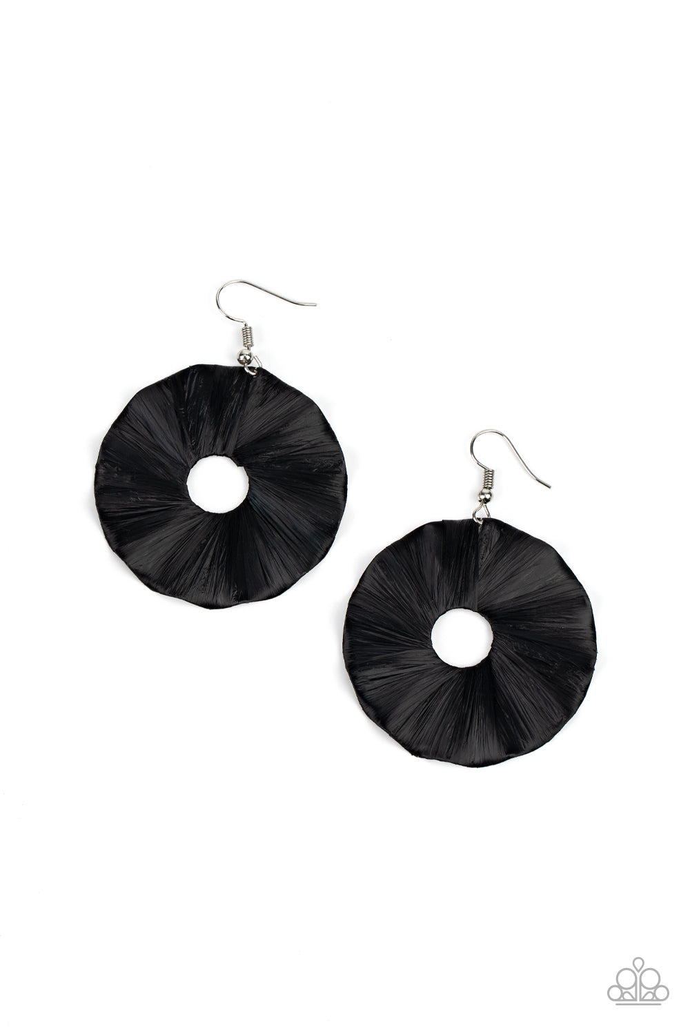 Paparazzi - Fan the Breeze - Black Earrings #0825