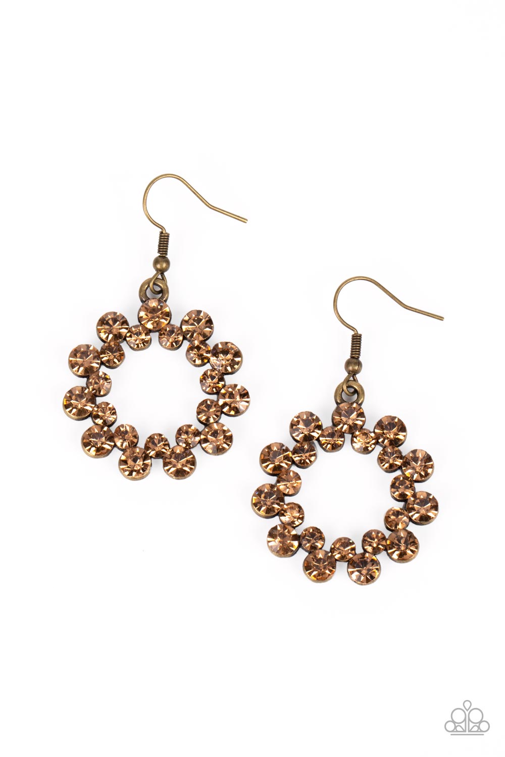 Paparazzi - Champagne Bubbles - Brass Earrings #0857