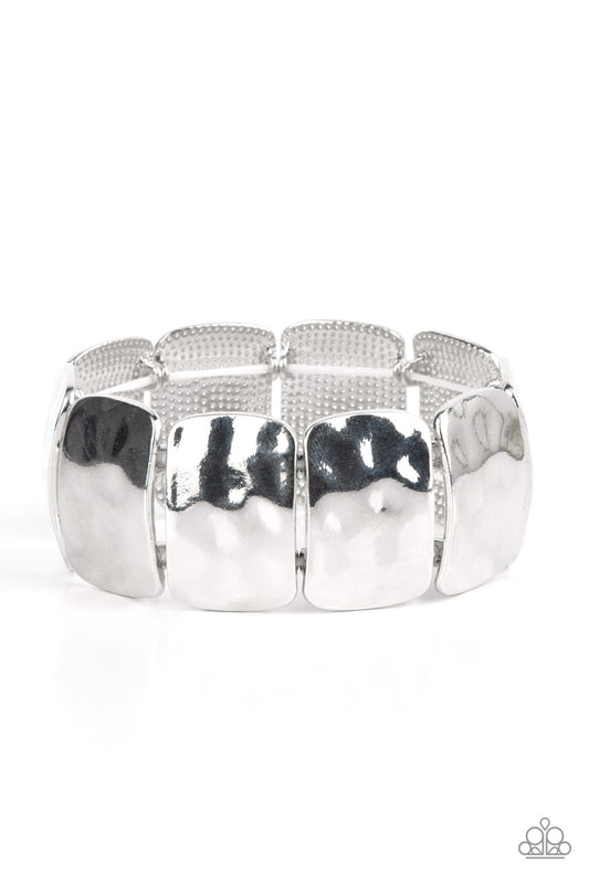 Paparazzi - Molten Maverick - Silver Bracelets  #1143