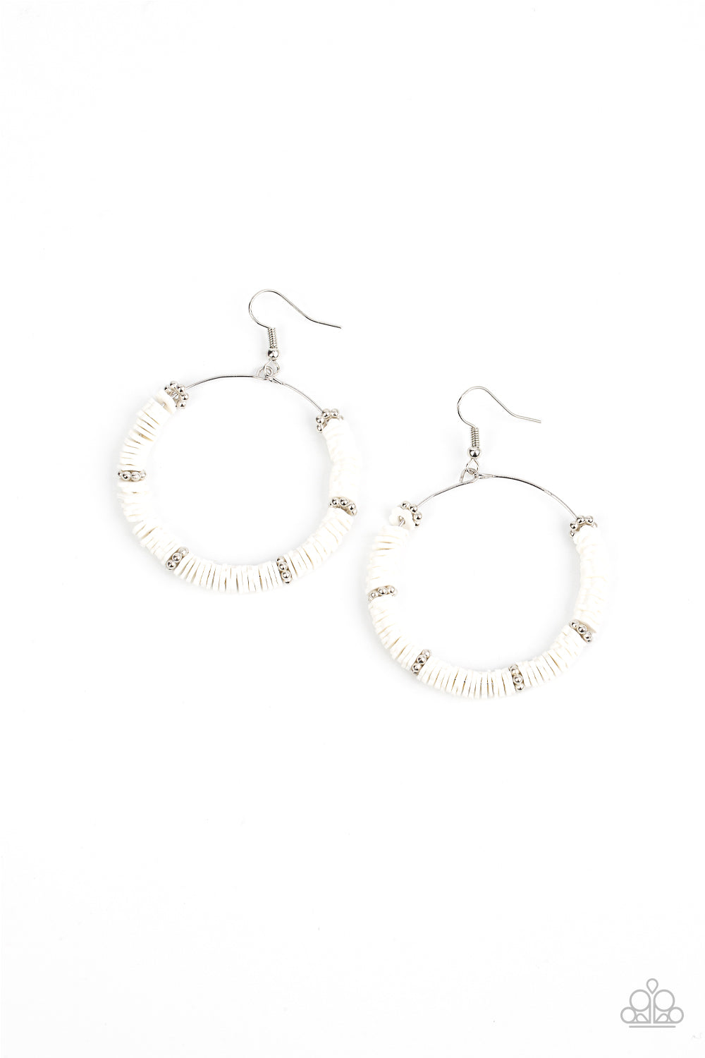 Paparazzi - Loudly Layered - White Earrings #0838