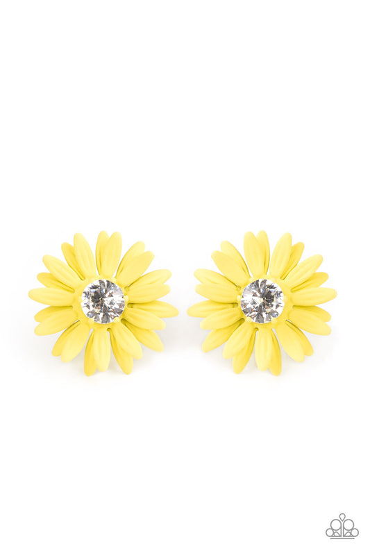 Paparazzi - Sunshiny DAIS-y - Yellow Earrings #0935