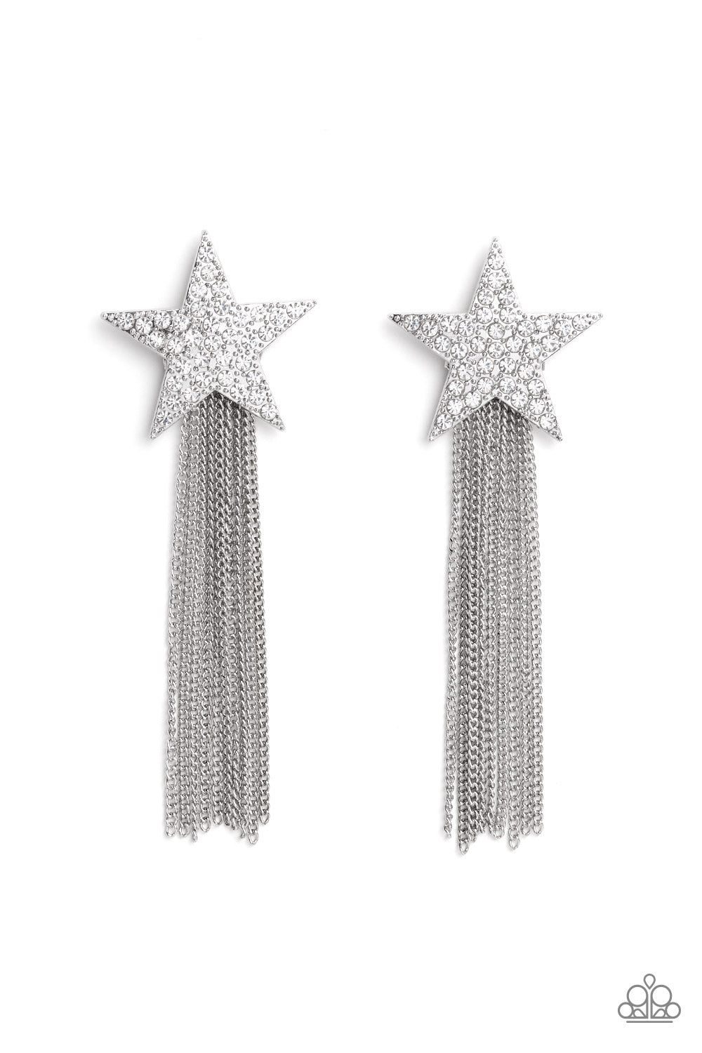 Paparazzi - Superstar Solo - White Earrings  #1285