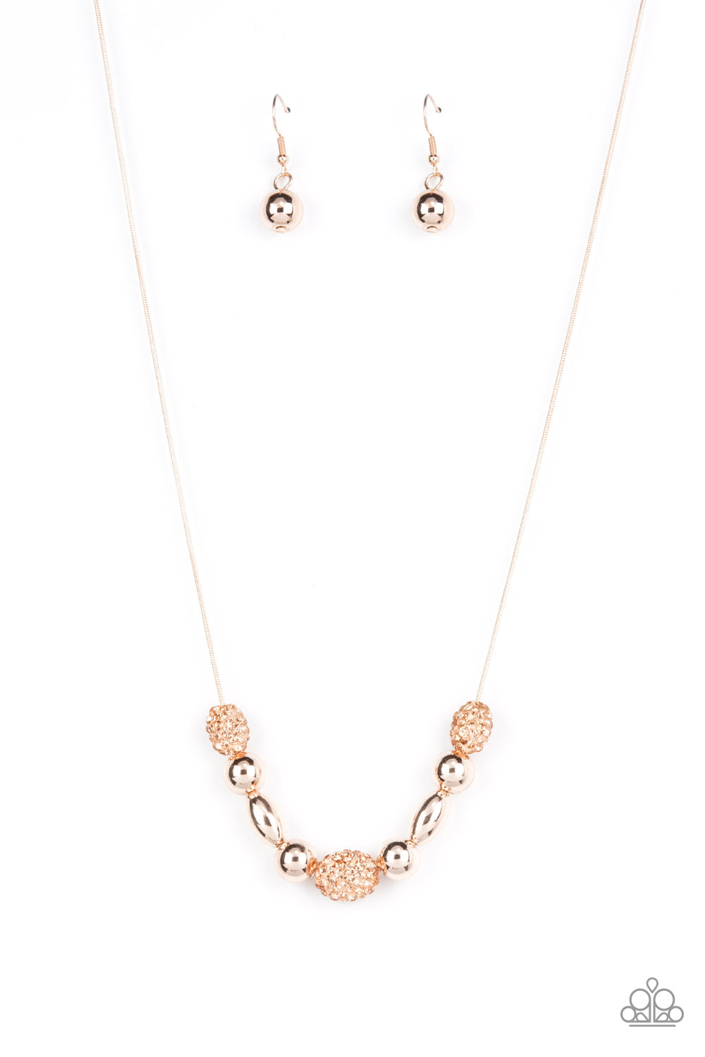 Paparazzi - Space Glam - Rose Gold Necklace #0308