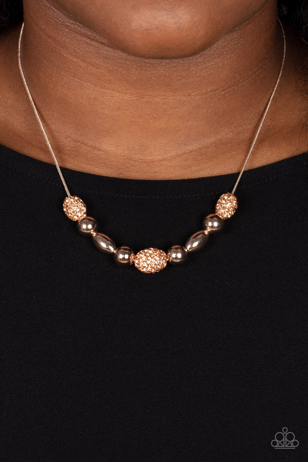 Paparazzi - Space Glam - Rose Gold Necklace #0308