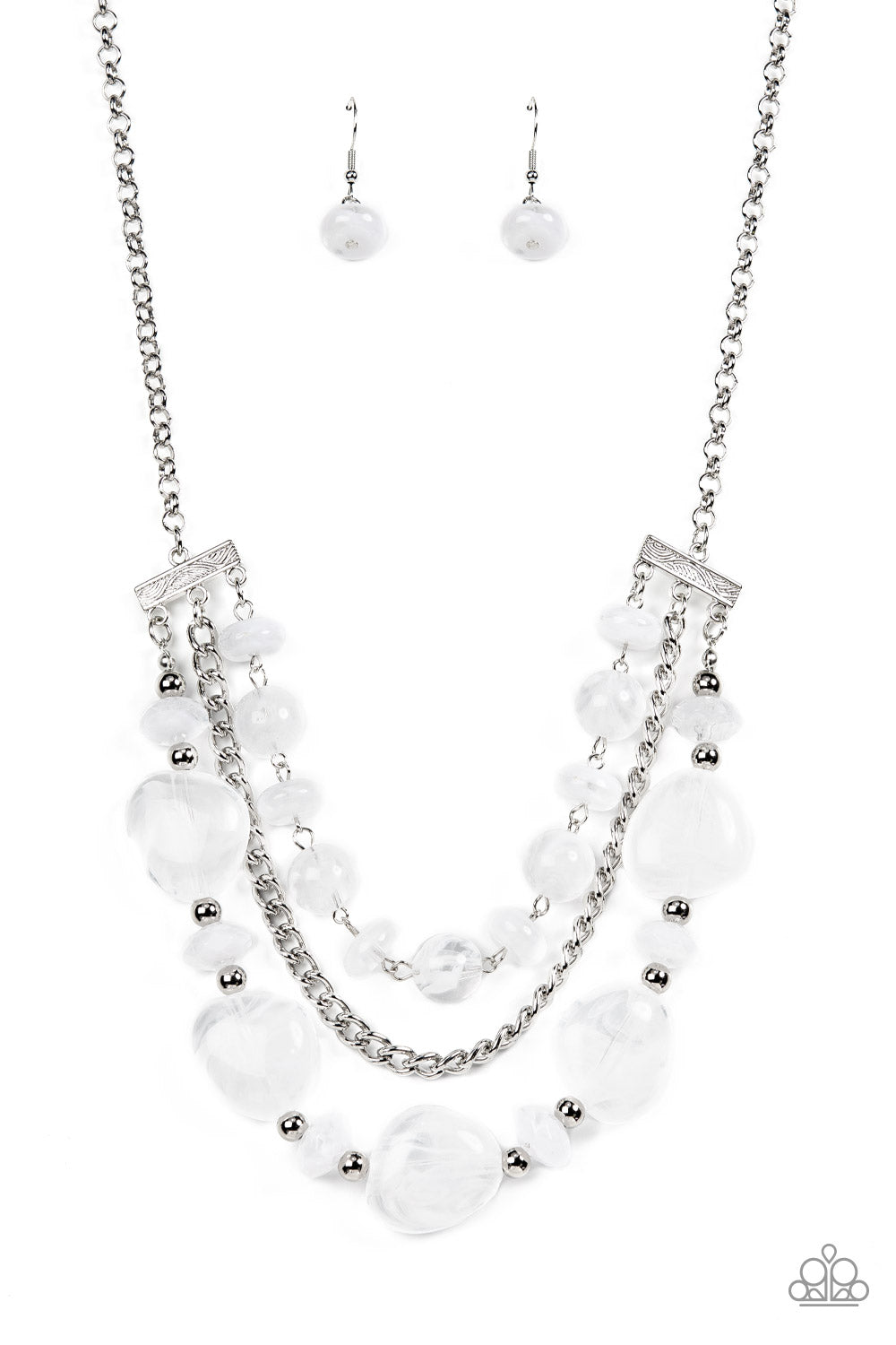 Paparazzi - Oceanside Service - White Necklace #0435