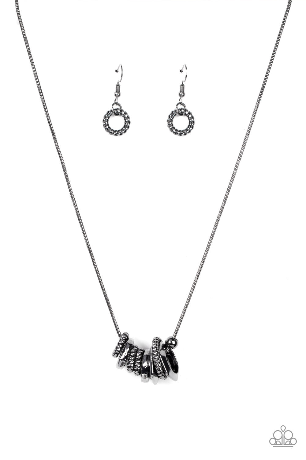 Paparazzi - Mechanical Mischief - Black Necklaces  #1453