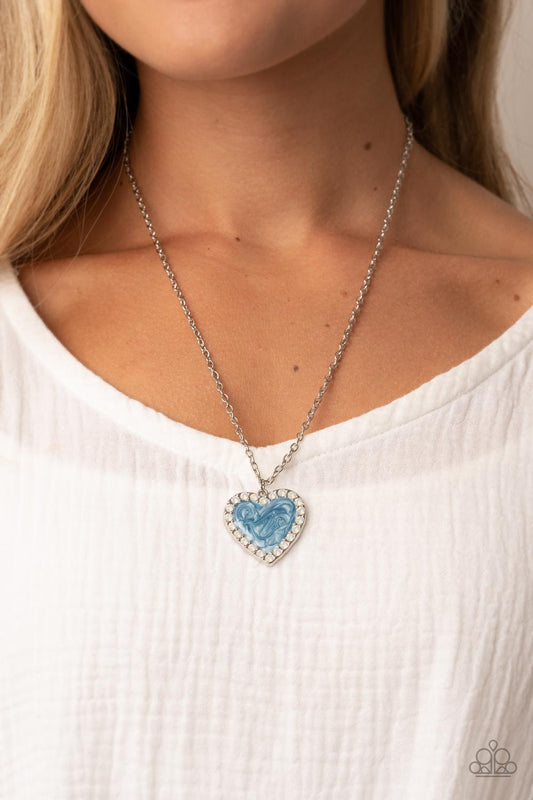 Paparazzi - Heart Full of Luster - Blue Necklace   #1460