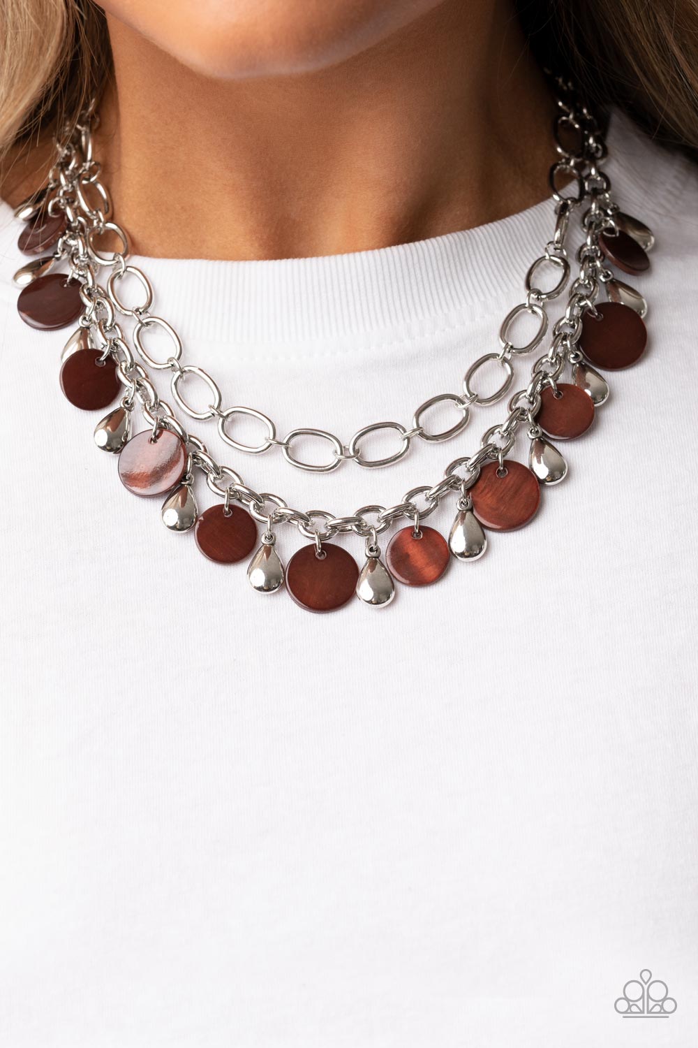 Paparazzi - Beachfront Fabulous - Brown Necklace  #1428