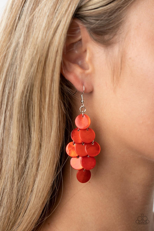 Paparazzi - Tropical Tryst - Orange Earrings #1906