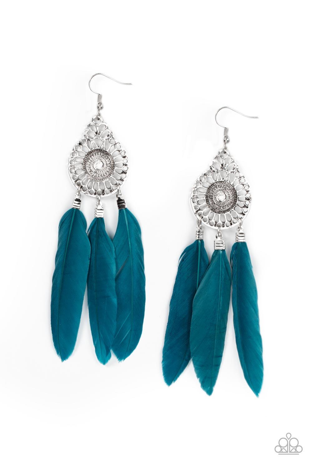 Paparazzi - Pretty in PLUMES - Blue Earrings   #1829