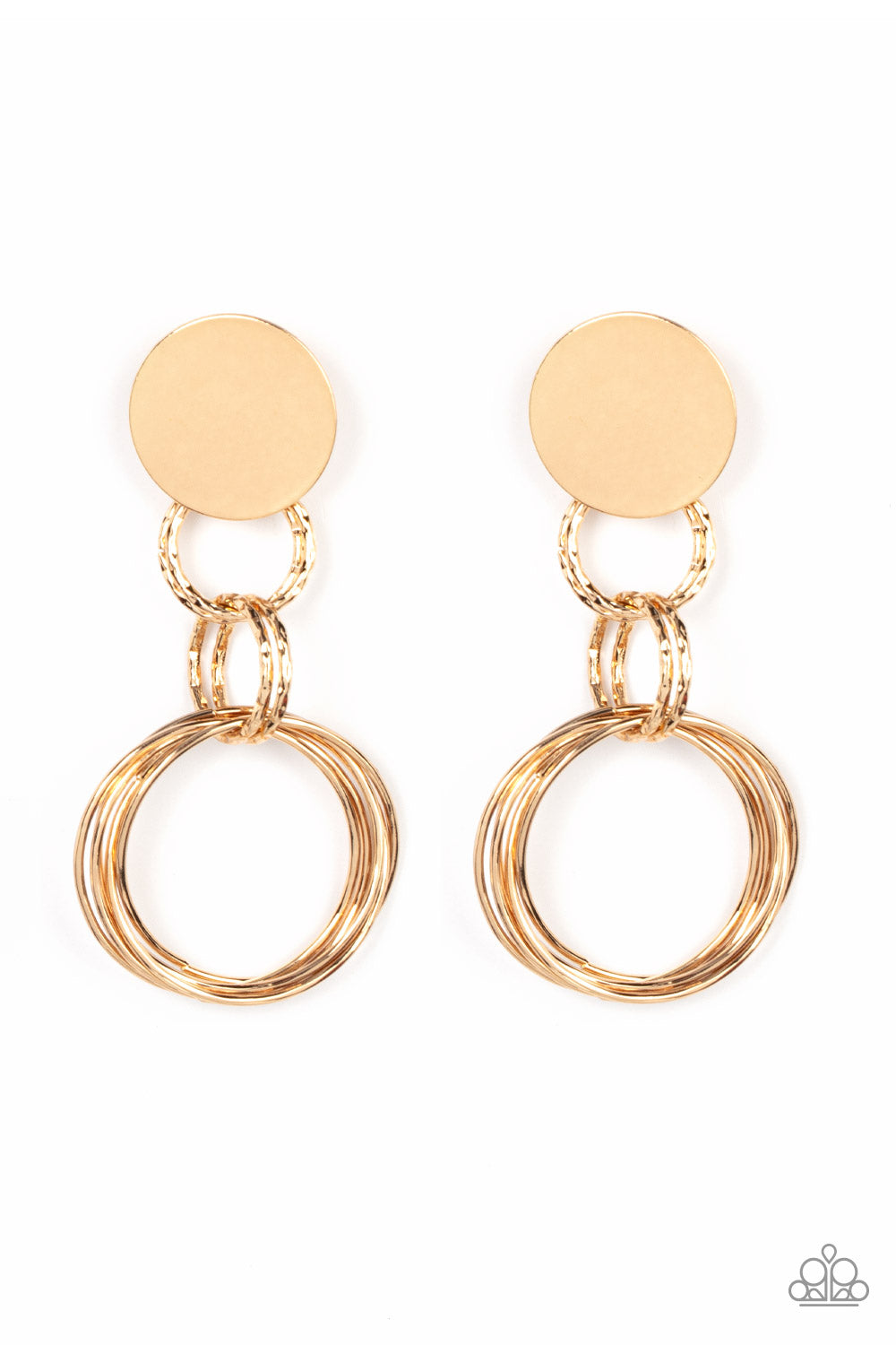 Paparazzi - Industrialized Fashion - Gold Earrings #2095