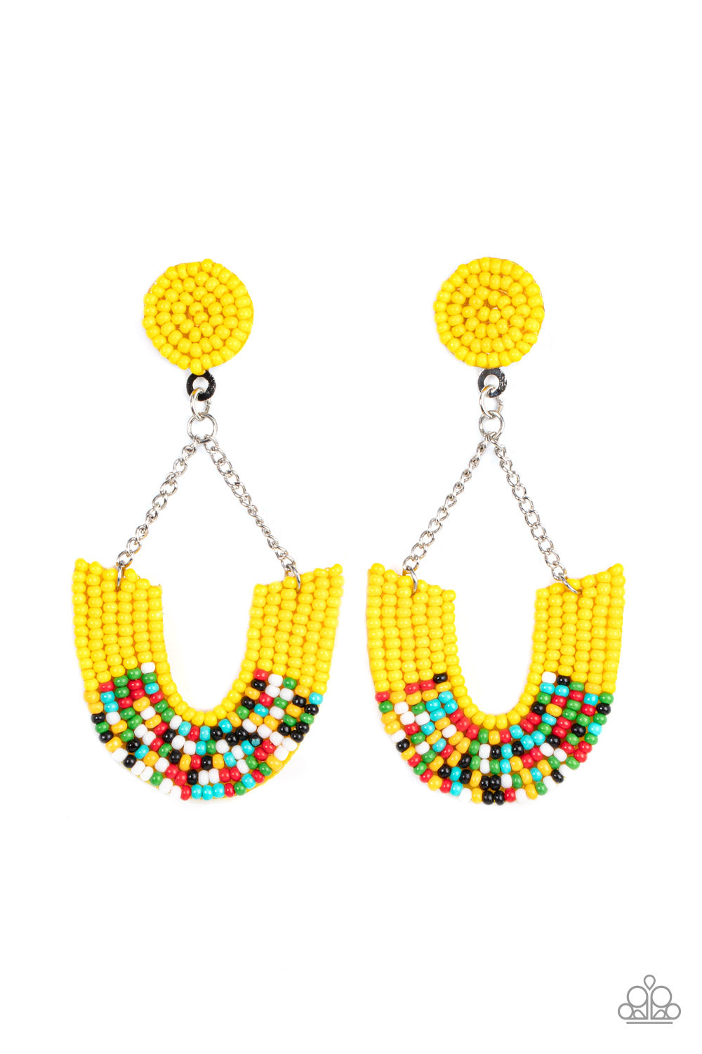 Paparazzi - Make it RAINBOW - Yellow Earrings #0911