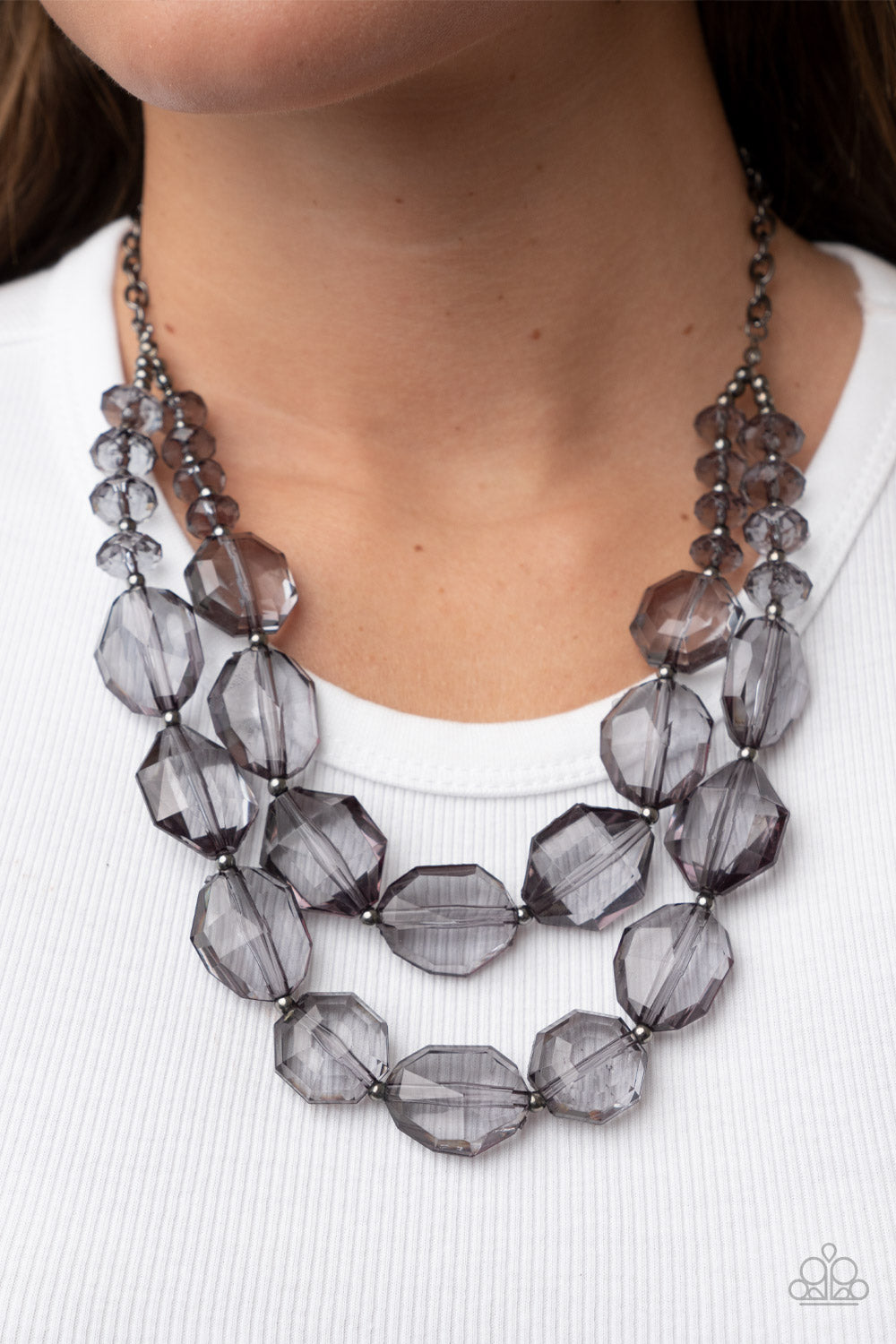 Paparazzi - Icy Illumination - Black Necklaces  #1540