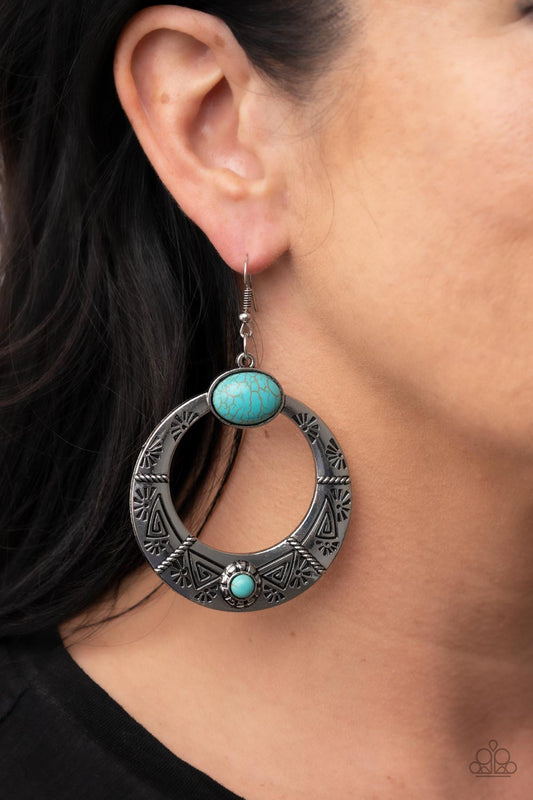 Paparazzi - Garden Glyphs - Blue Earring  #1297