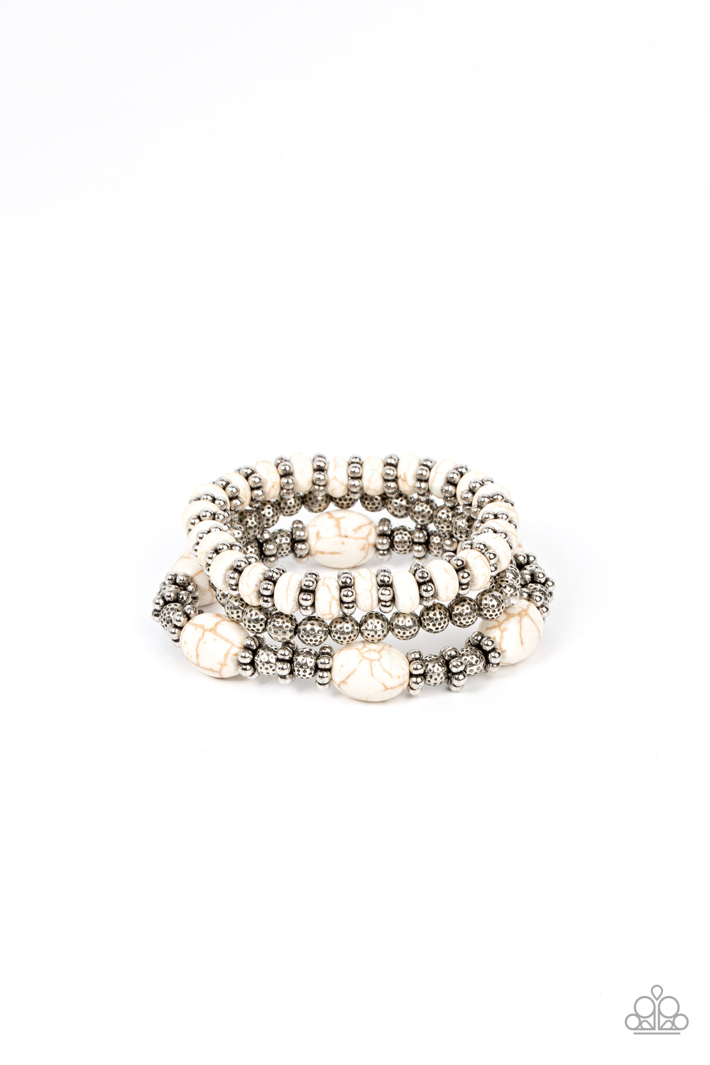 Paparazzi - Take by SANDSTORM - White Bracelet #1007