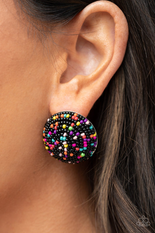 Paparazzi Kaleidoscope Sky - Black Earring    #0947