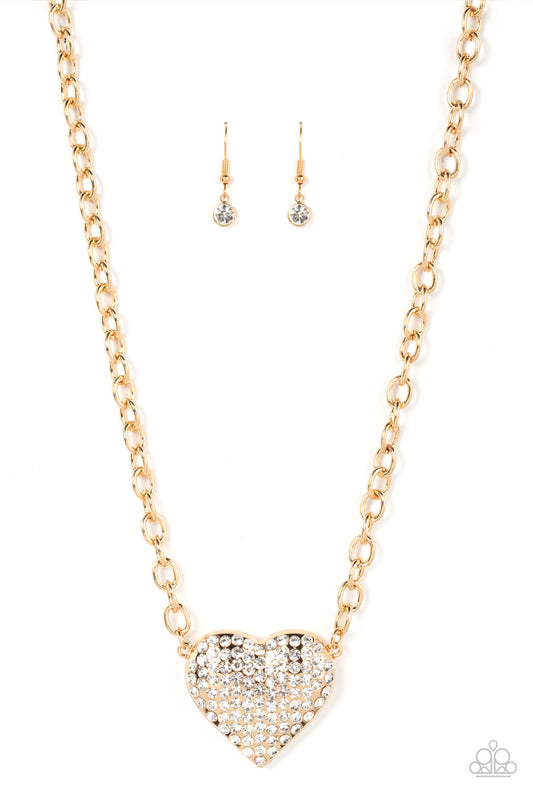 Paparazzi Accessories - Heartbreakingly Blingy - Gold Necklace