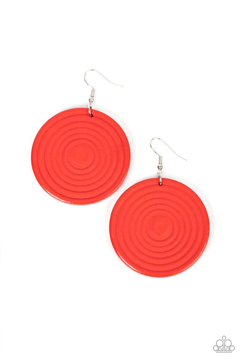 Paparazzi - Caribbean Cymbal - Red Earrings W #063