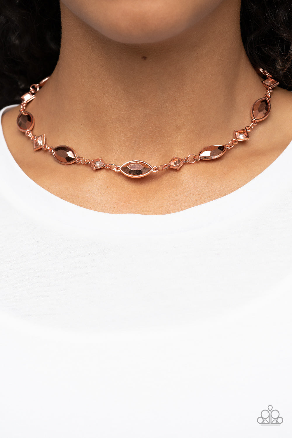 Paparazzi - Prismatic Reinforcements - Copper Necklaces  #1557