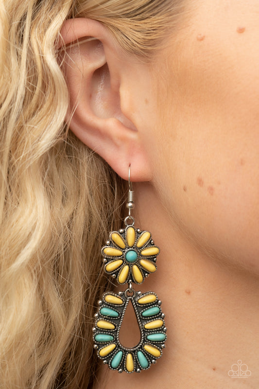 Paparazzi - Badlands Eden - Yellow Earrings #2063