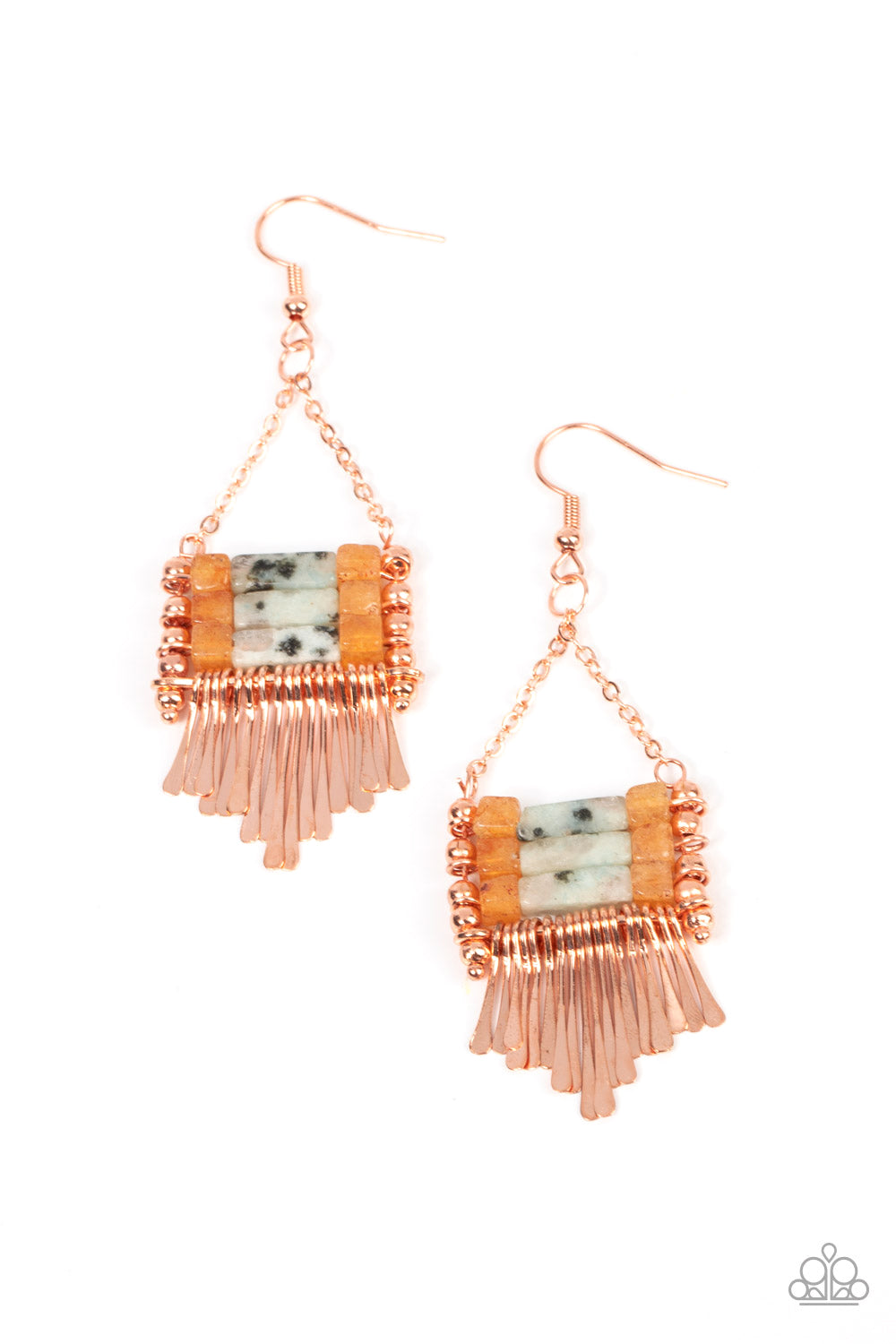 Paparazzi - Riverbed Bounty - Copper Earrings  #1759