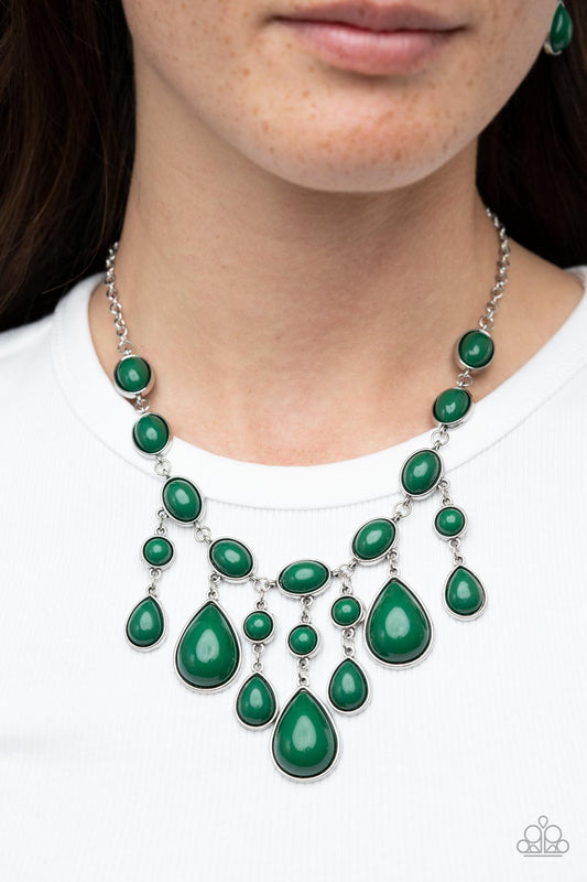 Paparazzi - Mediterranean Mystery - Green Necklaces #1381