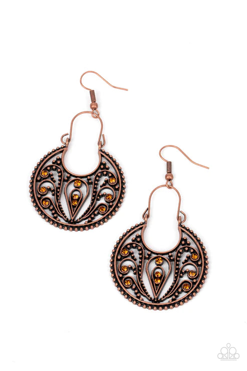 Paparazzi - Vineyard Villa - Copper Earrings #2045